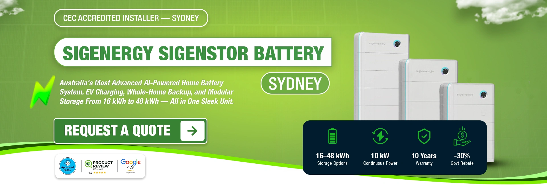 Sigenergy SigenStor Battery Sydney - Banner
